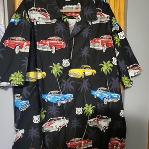 Vintage Car Print Hawaiian Shirt